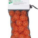 24 Orange Perforated Practice Balls in Mesh Storage Bag